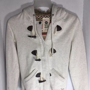 Roxy Beige Fur Hood Winter Hoodie Jacket Coat